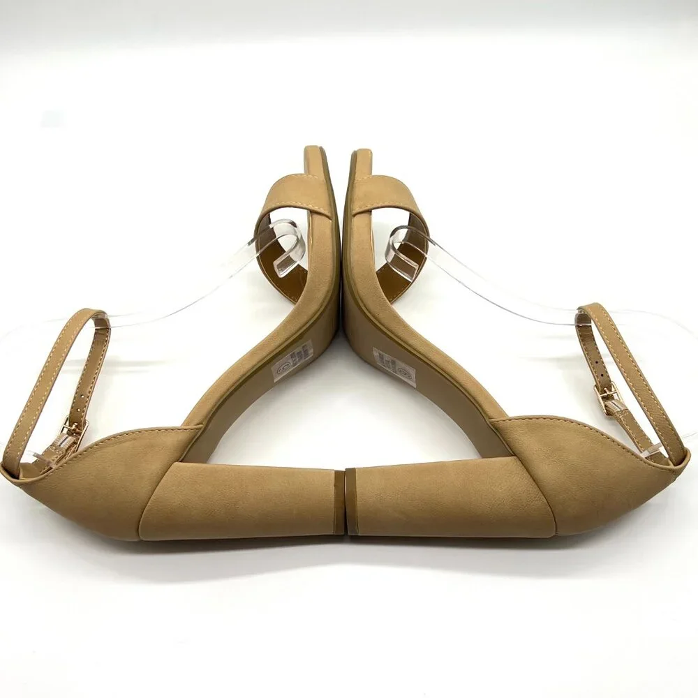 J. Adams Womens Size 9 Tan Beige Nude Neutral Block Heels Sandals Shoes‎